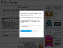 Tablet Screenshot of datospymes.com